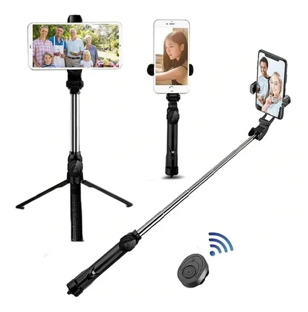 Trípode para teléfono móvil palo Selfie Vertical Horizontal Bluetooth -  AliExpress
