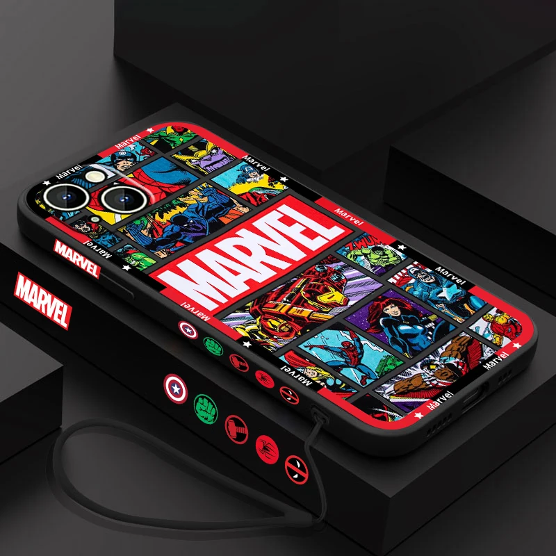thumbnail image 1 of Marvel Avengers Poster Phone Case para Apple iPhone 15 14 13 12 11 Pro Max Plus 8 7 SE Liquid Left Rope Capa Cover, 1 of 5