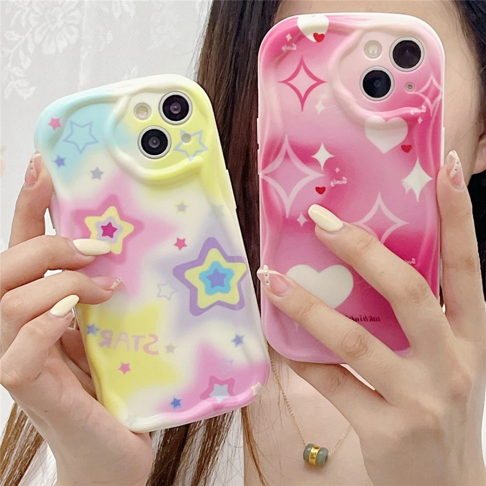 3D Stereo Wave Cream Graffiti Colorful Soft Silicone Phone Case