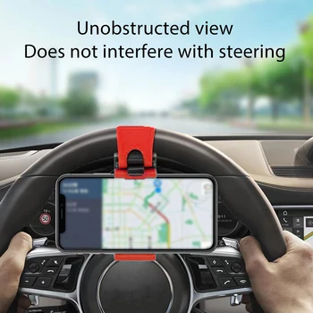 Supporto per telefono per volante per auto Supporto per gancio Supporto per staffa per telefono cellulare di navigazione universale in auto per iPhone Xiaomi Samsung