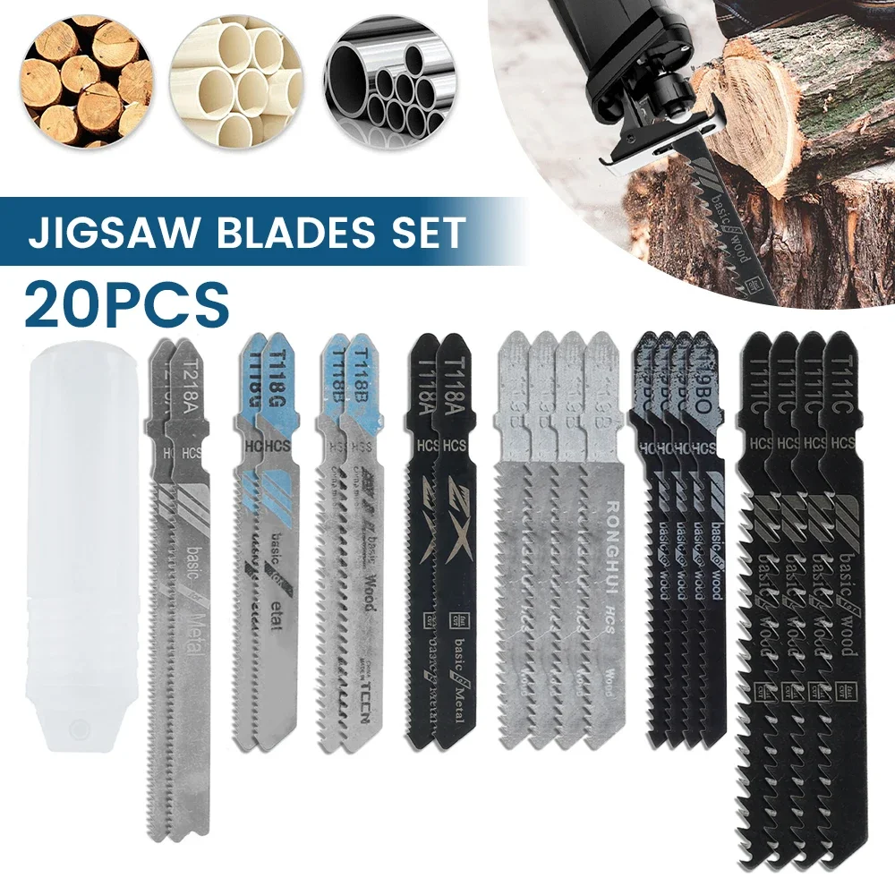 20 Pz T-Shaft Hcs Assortiti Jig Lame Per Sega Legno Plastica E Metallo Taglio Lame Per Sega Utilizzare Per Bosch Black & Decker Makita Metabo