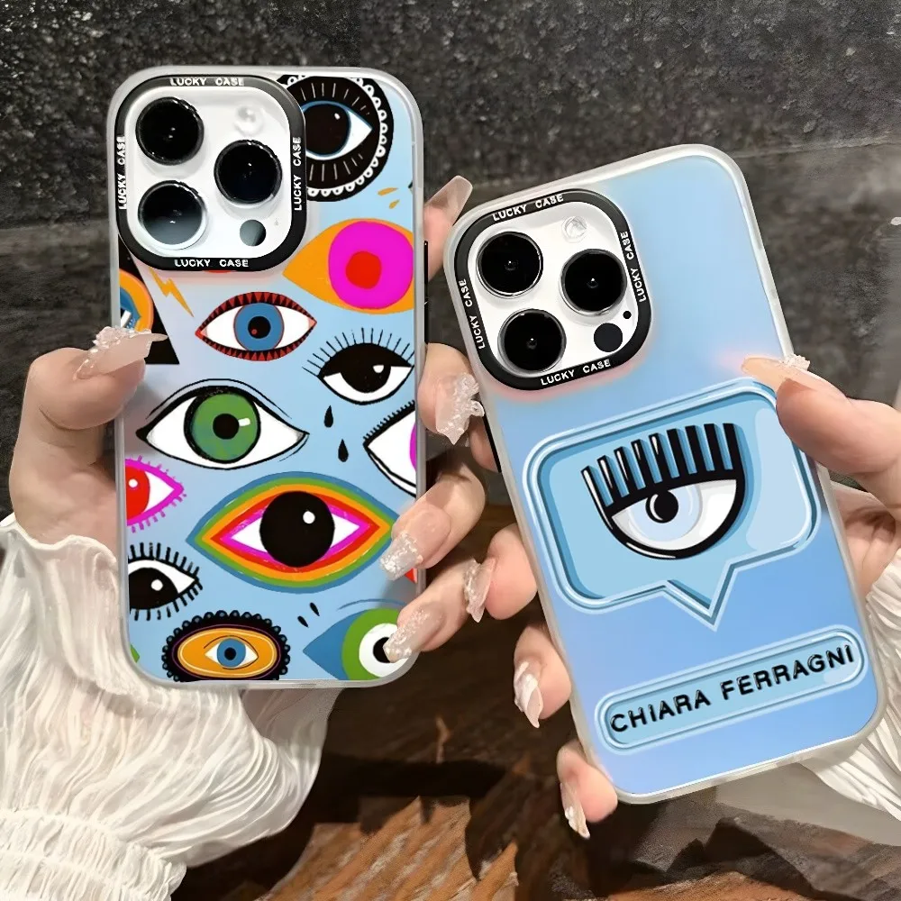 B-Blue E-Evil Custodia Per Telefono E-Eye Per Iphone 8 11 12 13 14 15 Pro Max Mini Plus Cover