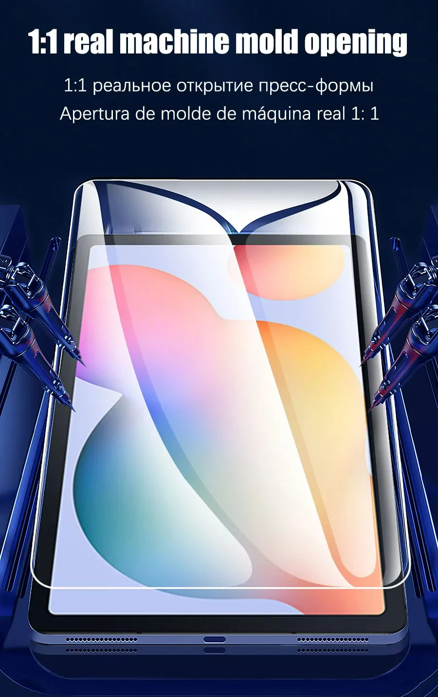 2 Stück 9H gehärtetes Glas Vollbild-Schutzfolie für Samsung Galaxy Tab S6 Lite S7 FE S8 Plus S9 Plus FE A8 A9 Plus Schutzfolie – Detail 6