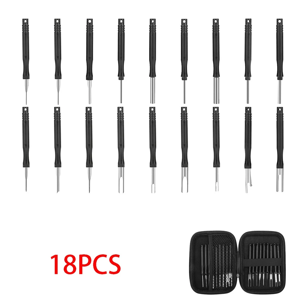 

18pcs Car Terminal Removal Tool Wire Plug Connector Extractor Puller Release Pin Extractor Kit For Auto Plug Repair Tool