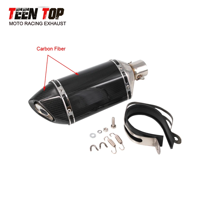 Real Carbon Fiber Exhaust with DB Killer 370mm Universal Motorcycle Exhust System For KTM Duke390 Duke 690 Duke 790 890DV Elbow - Image 4