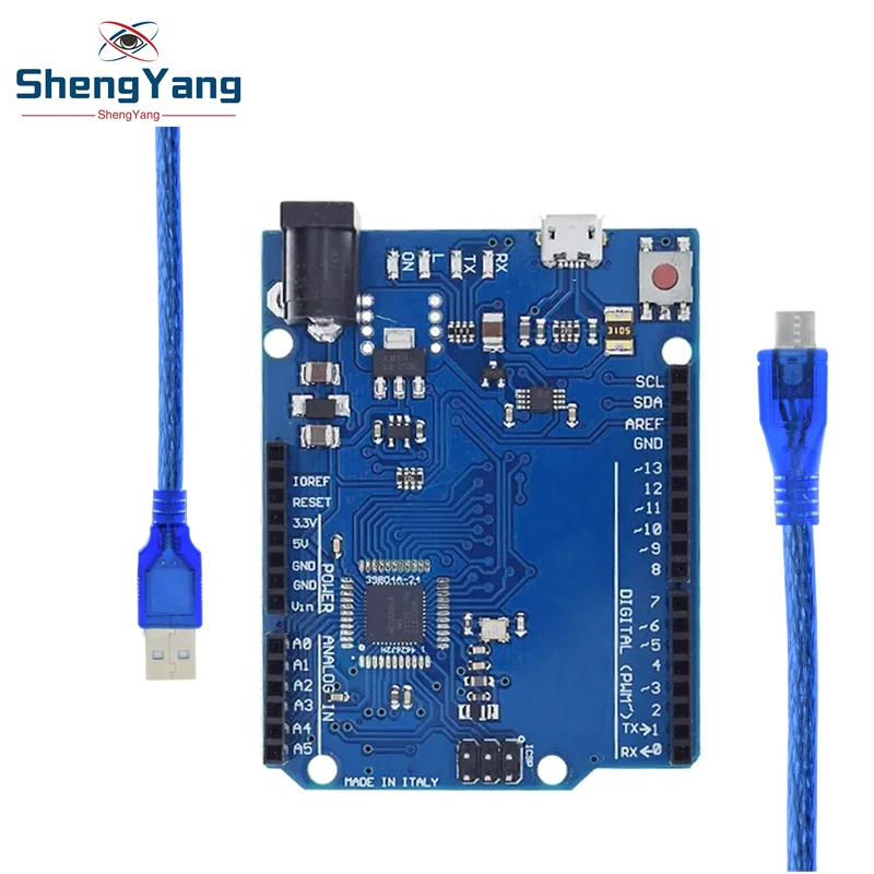TZT Leonardo R3 Atmega32u4 Mikrocontroller-Entwicklungsboard mit USB-Kabel, kompatibel für Arduino DIY Starter Kit