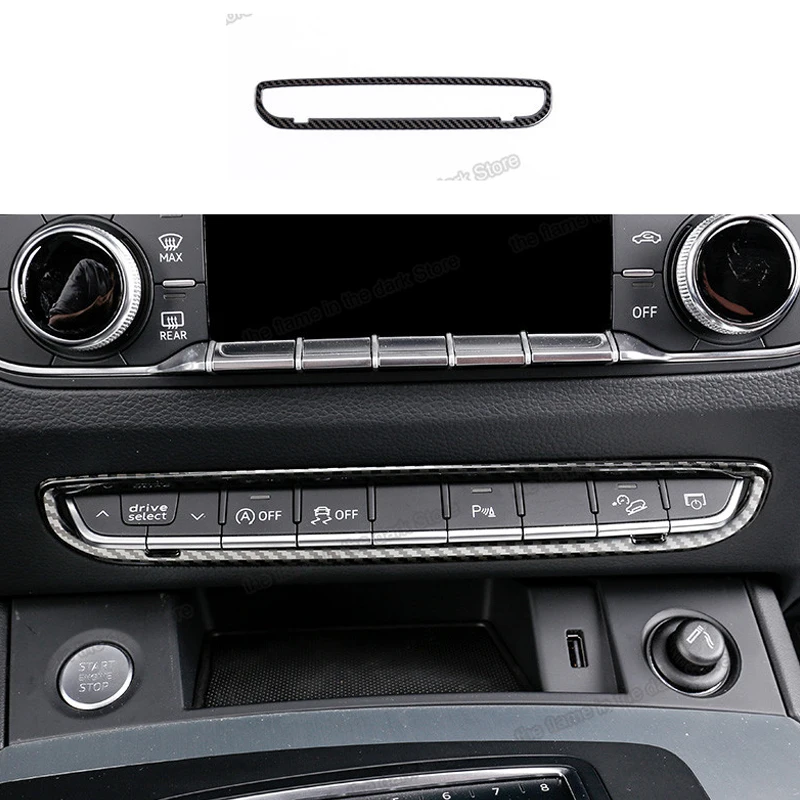 Carbon Fiber Car Center Console Button Frame Trim For Audi Q5 2018 2019