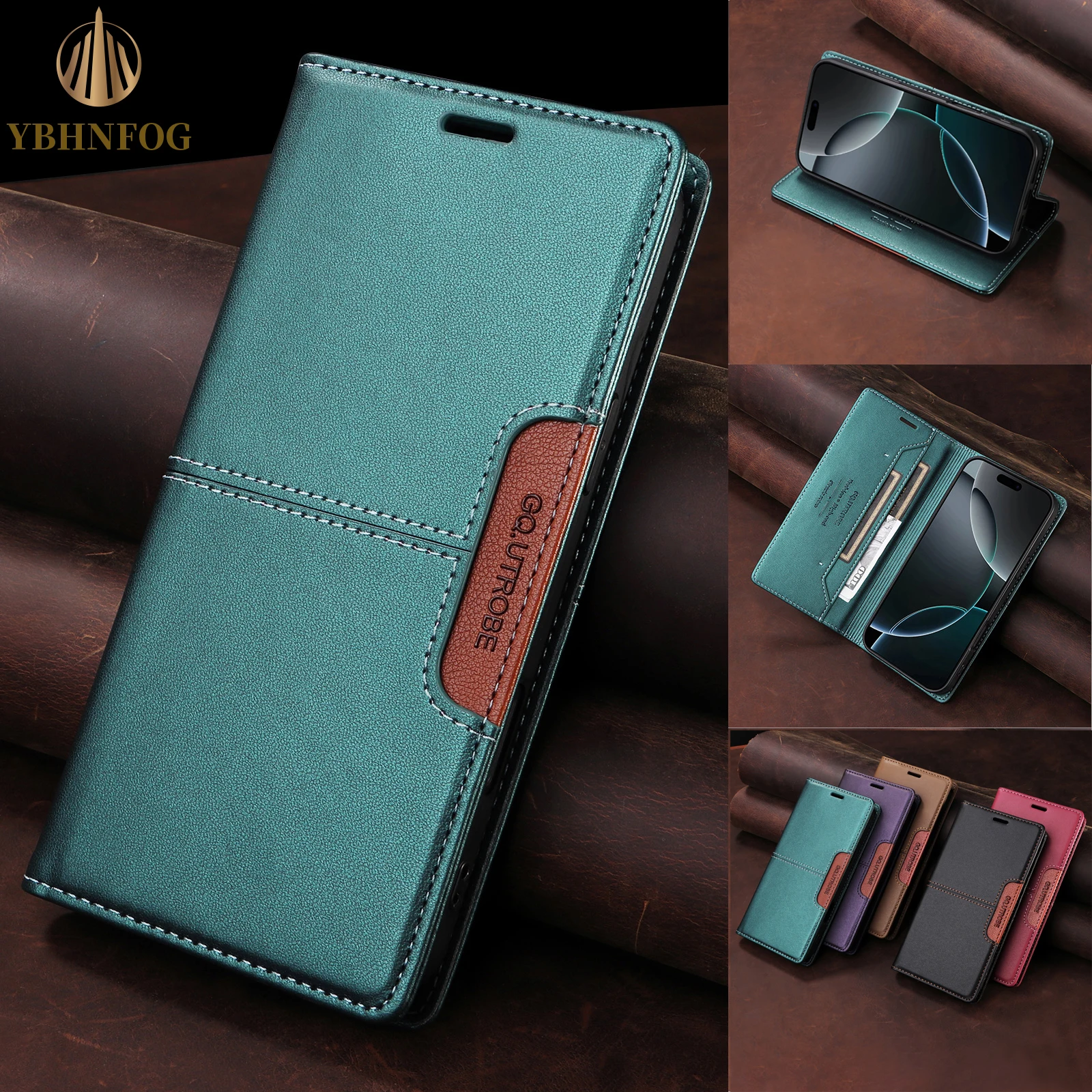 Leather Flip Wallet Phone Case Cover - Universal Fit