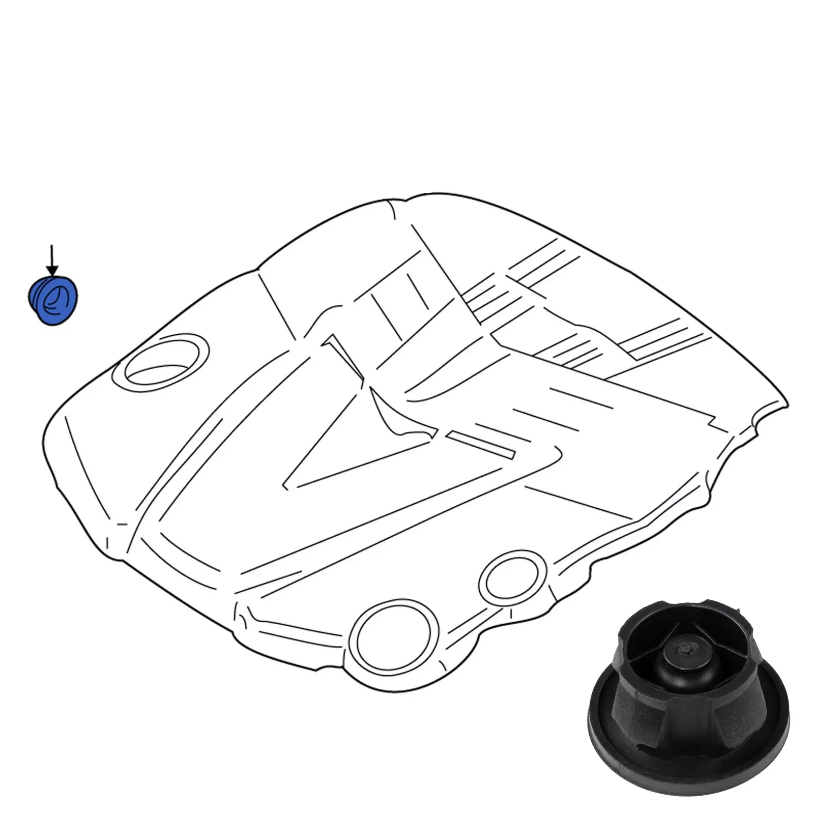 5X Engine Cover Grommet Rubber Trim 6420940785 For Mercedes-Benz W204 Rubber Trim Gasket Plug Cushion Replacement