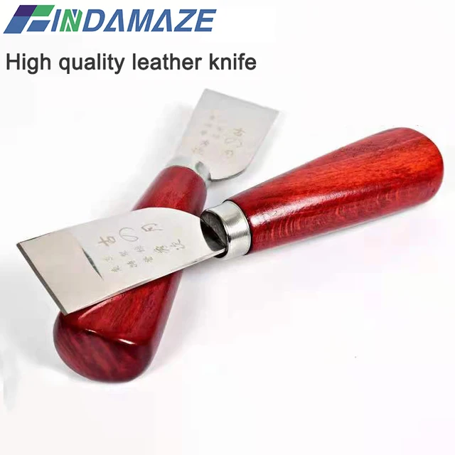 DIY 수제 가죽 도구 Guyue 가죽 커팅 나이프, 가죽 커팅 나이프, 신발 수리 나이프 주걱 도구