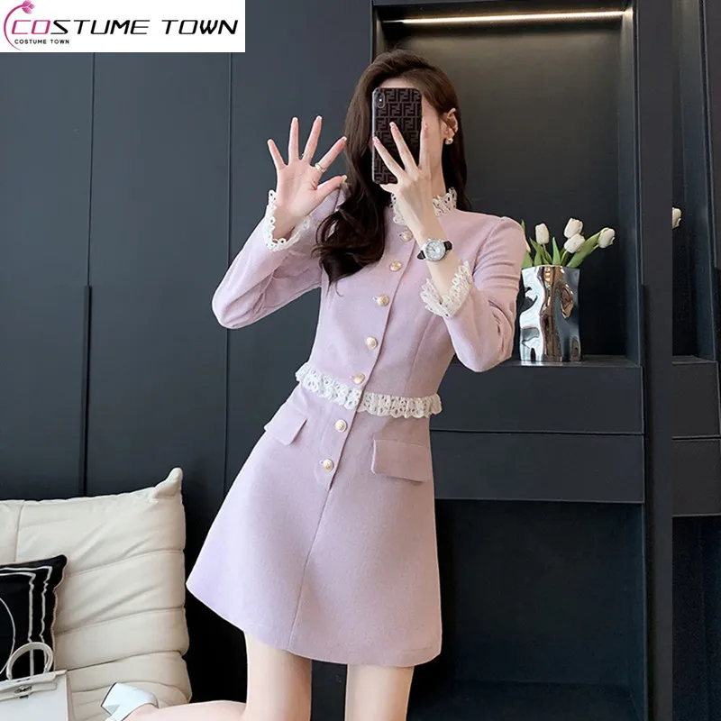 

Korean Version of Celebrity Sweet Style Dress for Women in the 2023 Spring and Autumn Season New Style Slim Fitting Dress Trend