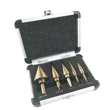 

Woodworking Tools 5 PCS Step Drill Bit Set Tools Aluminum Case Metal Drilling Tool for Metal Wood Step Cone Drill набор сверл