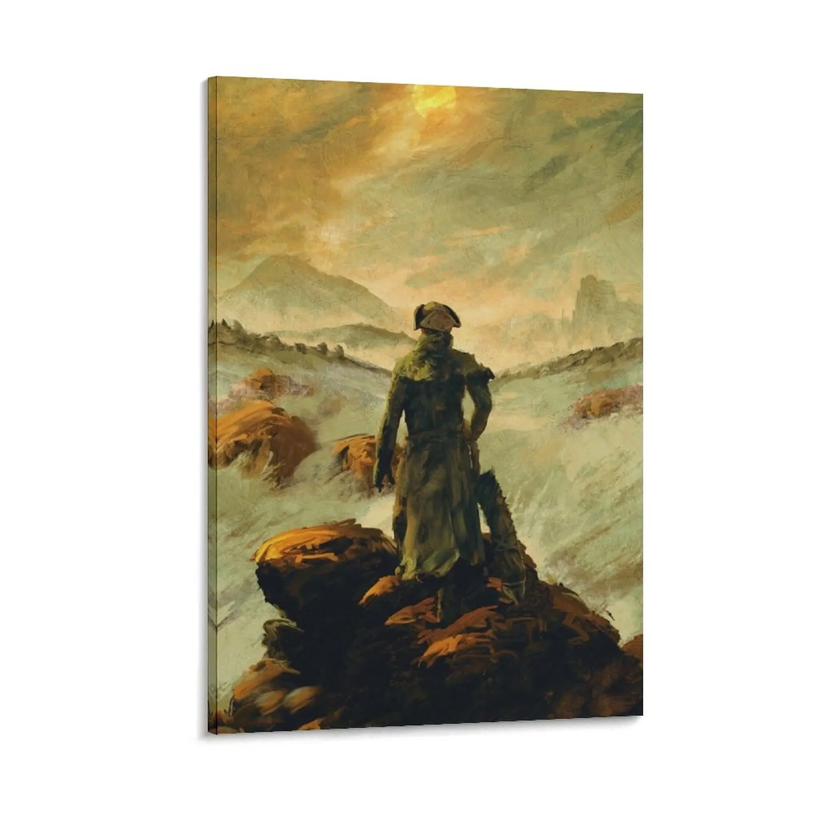 

Hunter above the Sea of Fog Canvas Painting poster mural bedroom decor stickers & posters wall frame for living room