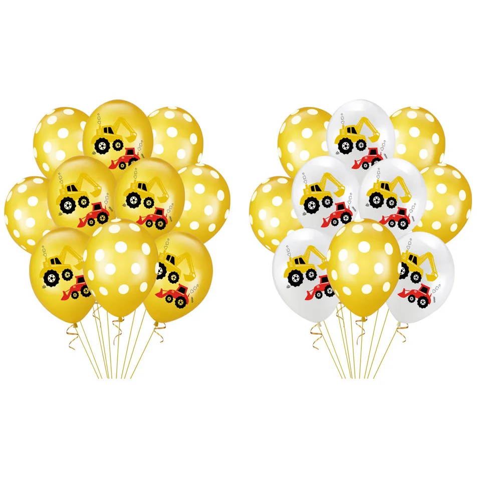 Description Picture 3 of item1Set Construction Tractor Theme Inflatable Balloons Truck Vehicle Banners Cake Decor Baby Shower Boys Birthday Party Supplies