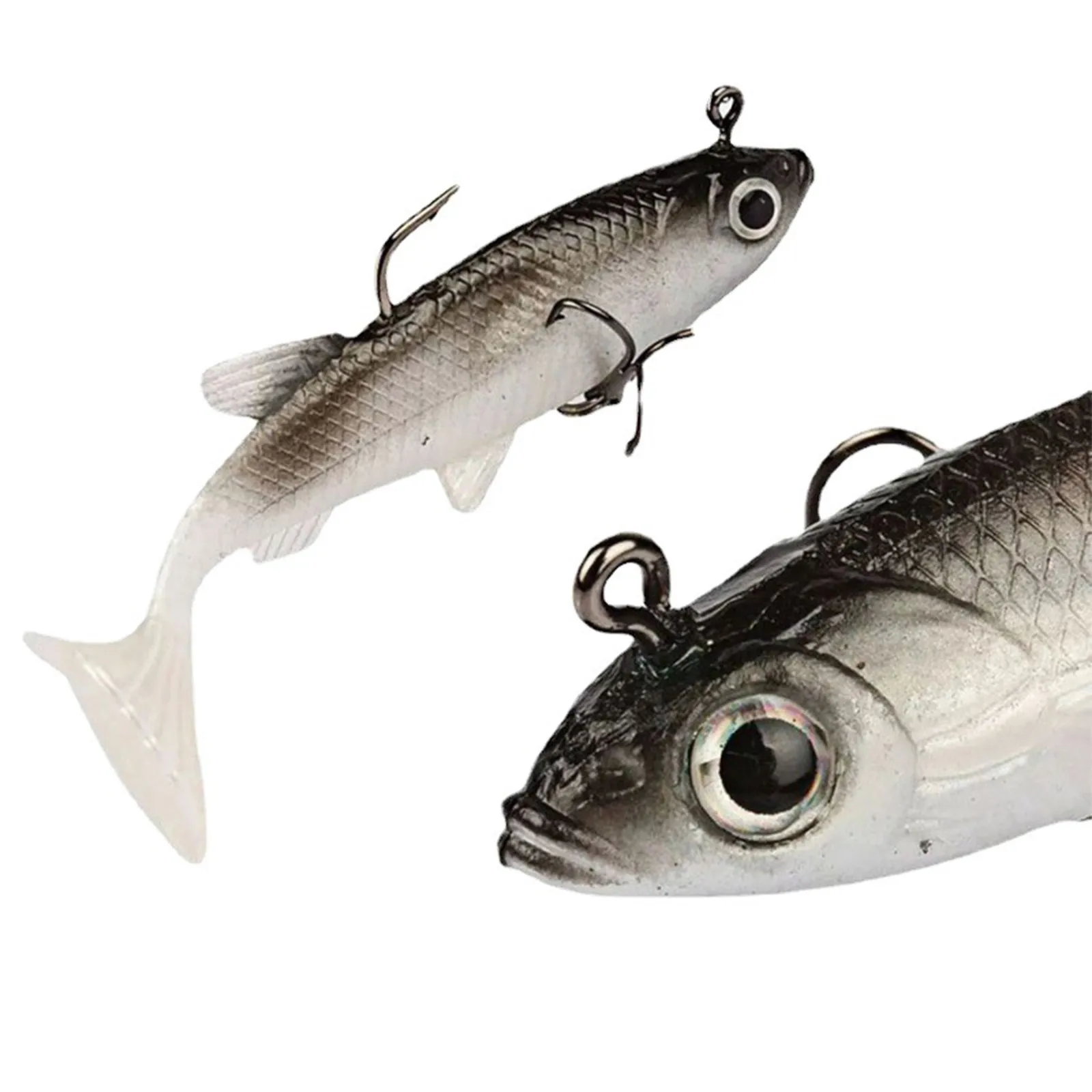 5PCS Blei Kopf Weichen Köder Sinking Wobbler Fisch Locken Künstliche Silikon Fisch Köder Angelgerät Für Hecht Swimbait ﻿ – Detail 9