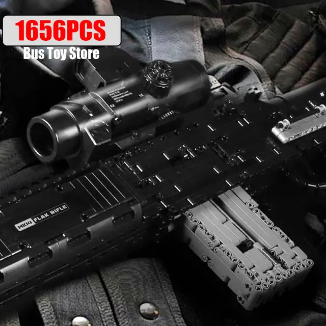 MOULD KING 14026 Ww2 Military Gun MK14 Battle Rifle Simulation Gun Model Building Blocks Weapon Bricks Toys Set for Kids Gifts 2