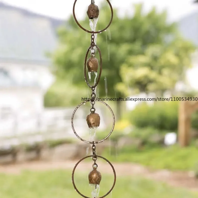 Exquisite Butterfly and Heart Design Metal Rain Chain for Garden Decor Steel Leaf Rain Chain