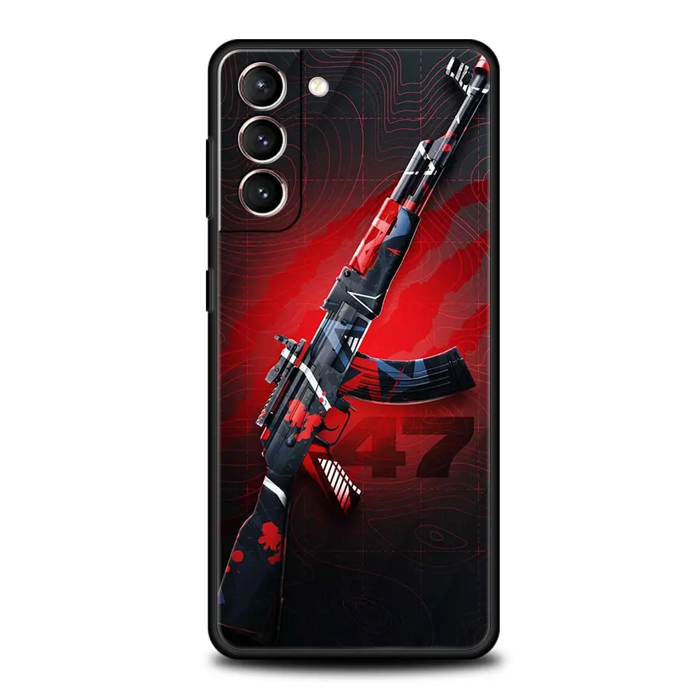 AK47 Handgun Design Soft Black Phone Case