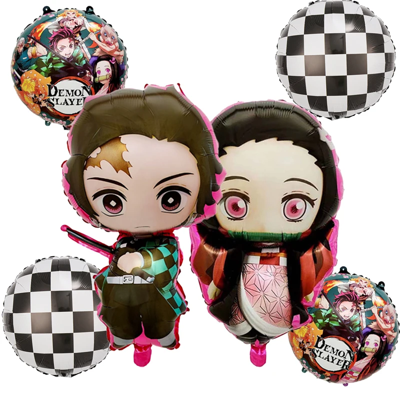 Demon Slayer Jungen Folienballon Partydekoration Anime Cartoon Figur Dekorative Ballons Foto-Requisiten Ornamente Spielzeug Geburtstagsgeschenk