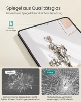 SONGMICS Зеркало для всего тела 150x40 см Прямоугольное зеркало-подставка Рама из алюминиевого сплава Закаленное стекло Спальня — изображение 3