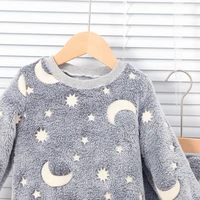 Baby Boys Autumn/Winter Plush Night Fluorescent Home Fur Baby Warm Pajama Set Fashionable and Comfortable Child Accessories 5