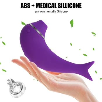 17cm Sexy Fish Sucking Vibrators For Women Clitoris Nipple Sucker Vaginal Anal Plug Female Masturbator Blowjob Sex Toys Erotic 5
