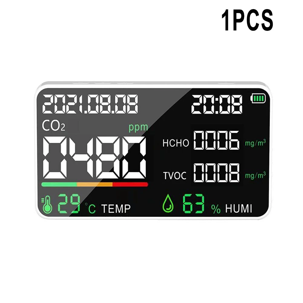 ǳ  , HCHO TVOC CO2 AQI ̻ȭź ׽, LCD  , CŸ USB 5V2A, 5  1