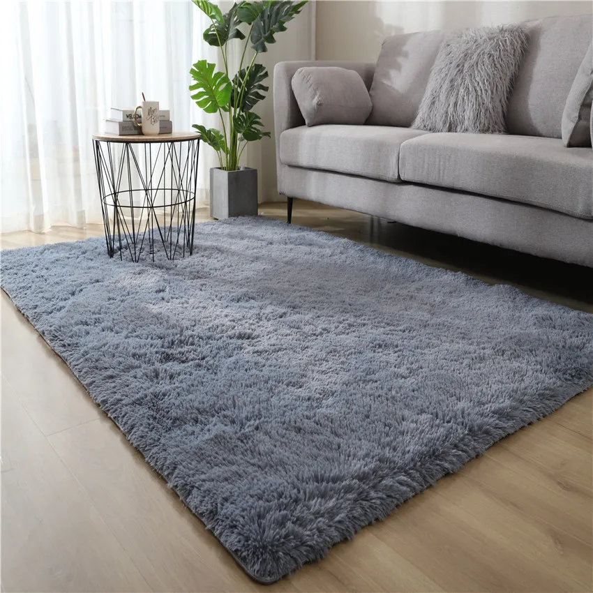thumbnail image 1 of Alfombras para sala de estar, sofás modernos, alfombra gris esponjosa, decoración de dormitorio, alfombra grande antideslizante y peluda, alfombra lavable para cubrir el piso, 1 of 5
