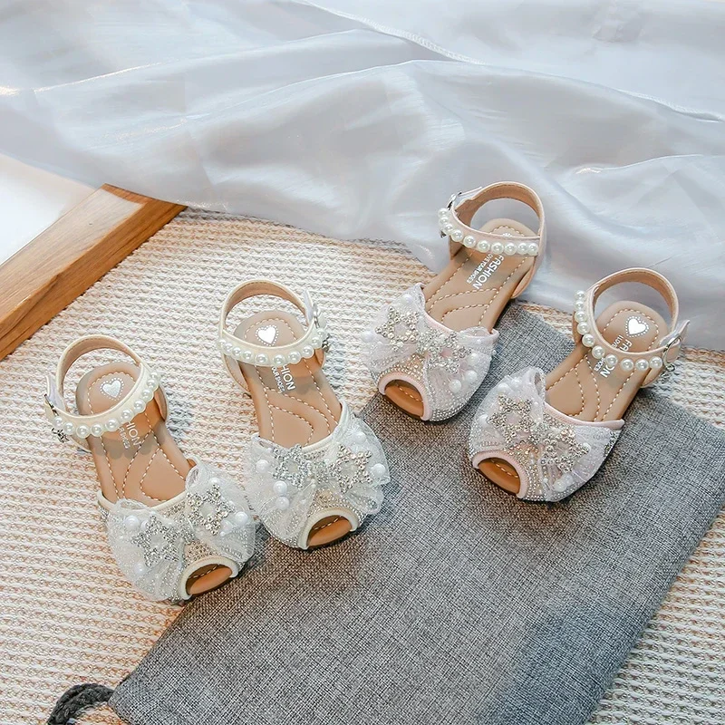 Girls Lace Sandals Kids Princess Dance Shoes