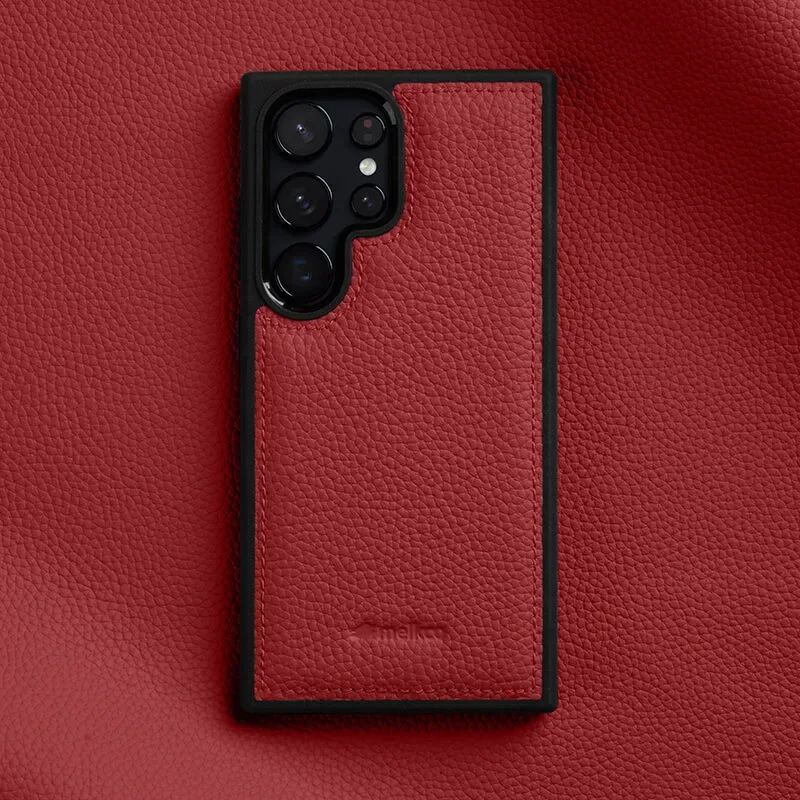 Premium Real Leather Phone Case - Protective Natural Cowhide Shockproof Cover