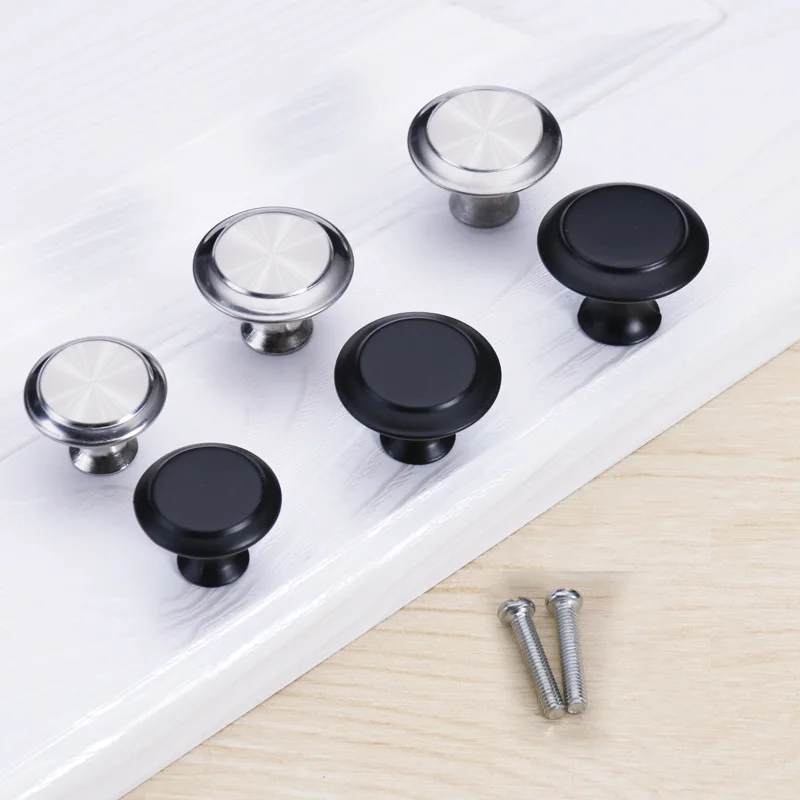 Mini Knob Cabinet Handles Stainless Steel Drawer Hand Pulls Replacement Furniture Door Hardware Black Silver DIY Knobs 12 Pcs furniture knobs