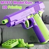 3D Printed M1911 Shell Ejection Gun Pistol Model Gravity Straight Jump Toys Gun Non-Firing Kids Stress Relief Toy Christmas Gift 1