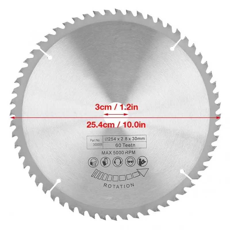 （Support batch）Wood Drive Carbide Circular  TCT Cutting Disc for Metal Wood Plastic 254*30mm 60 Teeth  Reciprocating Saw Blades