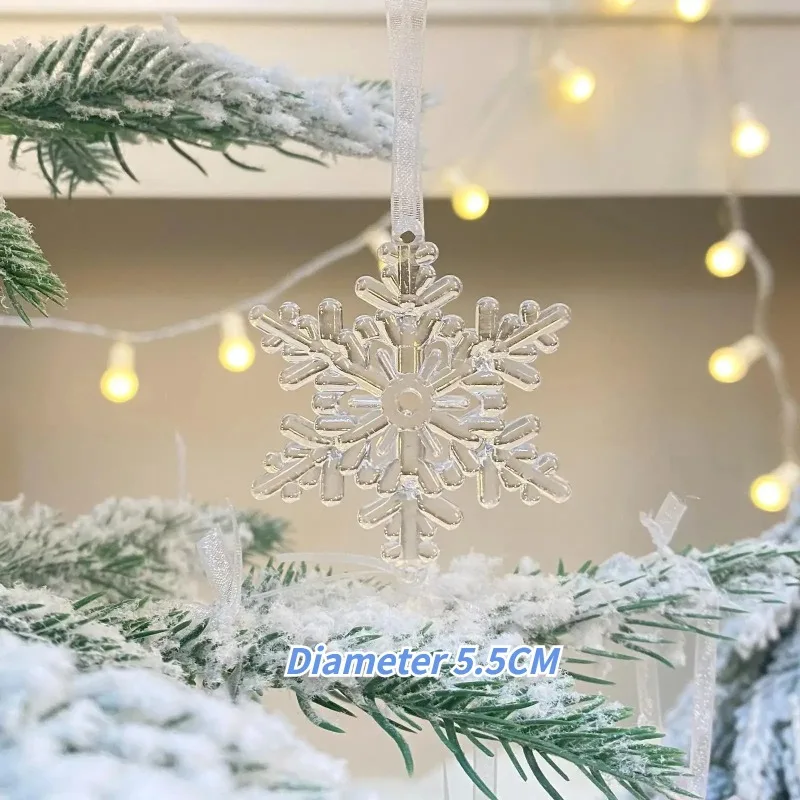 3/9pcs Christmas Decorations Christmas Transparent Snowflake Pendants Decorations Christmas Decorations for Home Home Decor