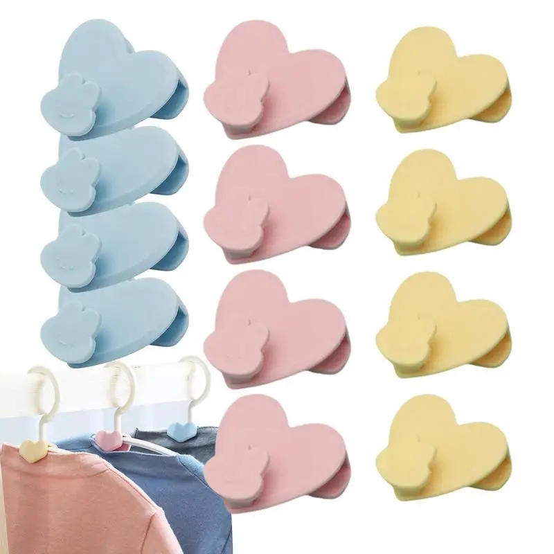 

Multi-layer Clothes Hanger Hooks Cute Heart Shaped ABS Material Hangers Organizer For Closet & Bedrooms Home Accessories
