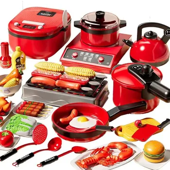 Children's Home Kitchen Utensils Baby Kitchen Toys Puzzle Set 3 to 6 Years Old Simulated Cooking Girl's Birthday Gifts