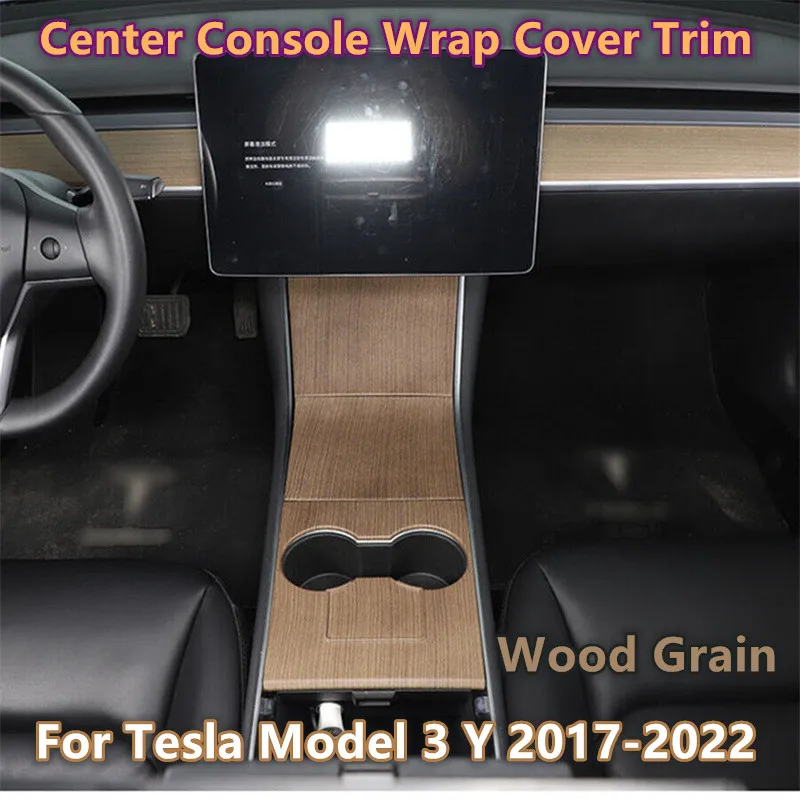 

Car ABS Wood Grain Center Console Wrap Strip Cover Trim Panel For Tesla Model 3 Y 2017 2018 2019 2020 2021 2022