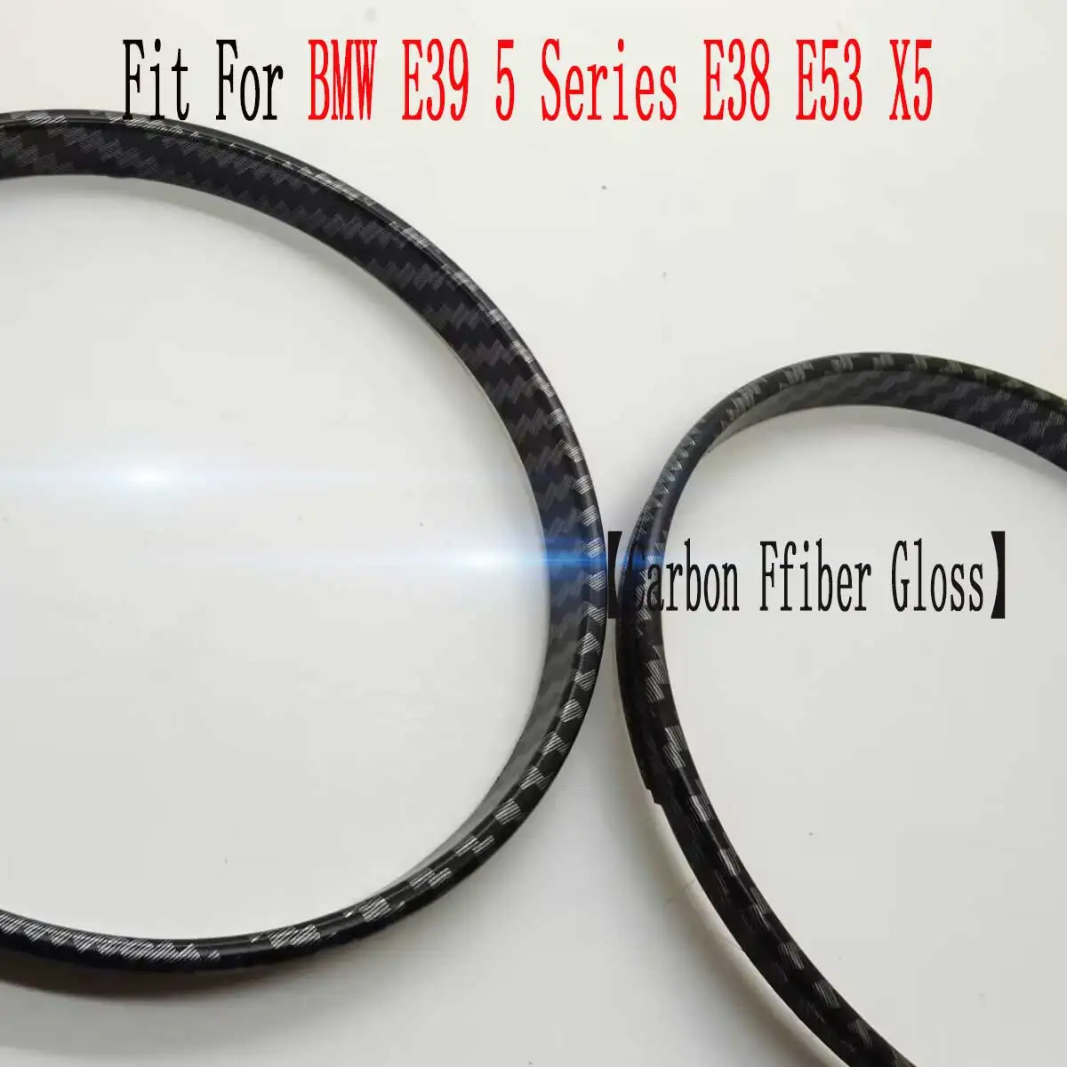 Car interior trim carbon fiber gloss matte chrome styling dashboard gauge ring set for BMW E39 M M5 5 Series E38 7 E53 X5