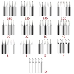 Set of 5 High - Precision Lead - Free Soldering Iron Tips - 900M - T - 2.4D