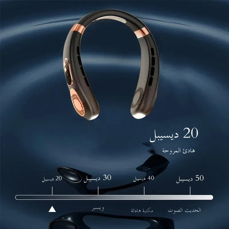 مروحة رقبة محمولة، بدون شفرات بدون استخدام اليدين،...