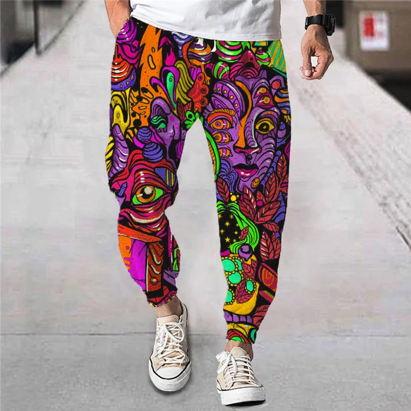 Men's new trendy cropped pants, straight leg pants, wide leg pants, leggings, leggings, casual cropped pants