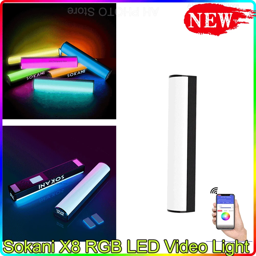 Sokani X8 RGB LED Video Light Handheld Tube Wand Colorful Stick CTT