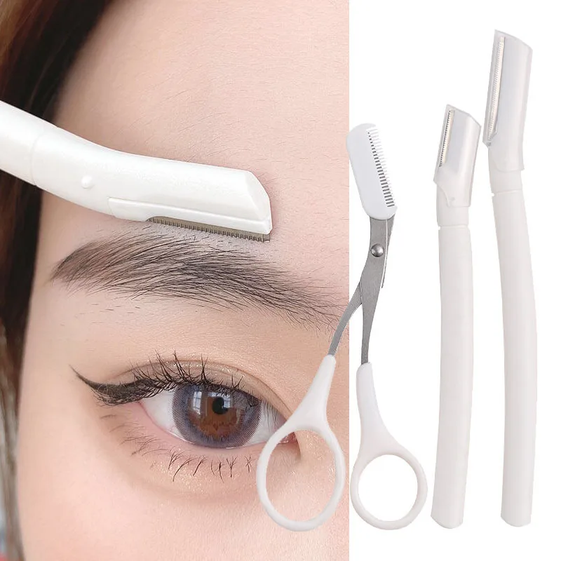 Karsyngirl 2/3pcs Women Eyebrow Trimmer Women Facial Epilator Eyebrow Hair Remover Stainless
