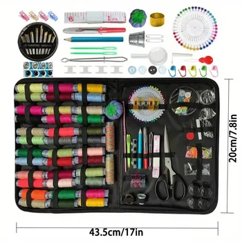 All-in-One Sewing Kit with 24 Colored Threads Portable Travel Sewing Supplies Set for Home Repair & DIY Crafts 1