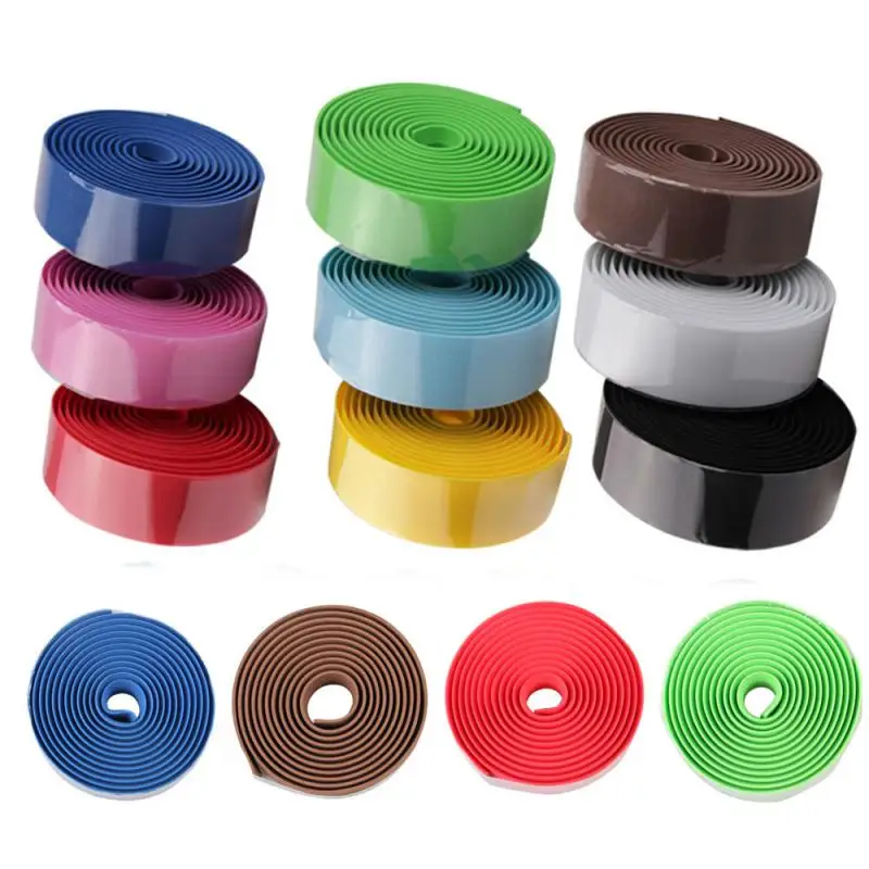 2Pcs Bicycle Handlebar Tape High Elastic Rubber Sponge Shock-absorbing Bike Handle Belt Reflective Wrap Belt With Bar Plugs