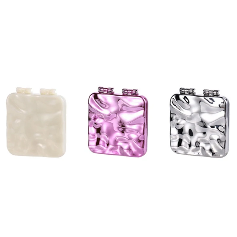 접이식 도금 메이크업 거울, 미니 스퀘어 화장대 거울, 휴대용 핸드 미러, 양면 컴팩트 거울, 포켓 화장품 거울