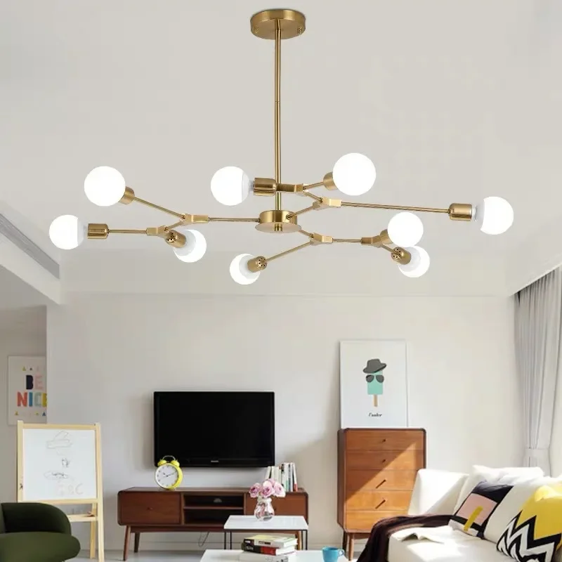 Post-modern Light Luxury Pendant Lamp Home Decor 3/6/9 Head Branch Chandeliers Bedroom Living Room Shop Lighting E27