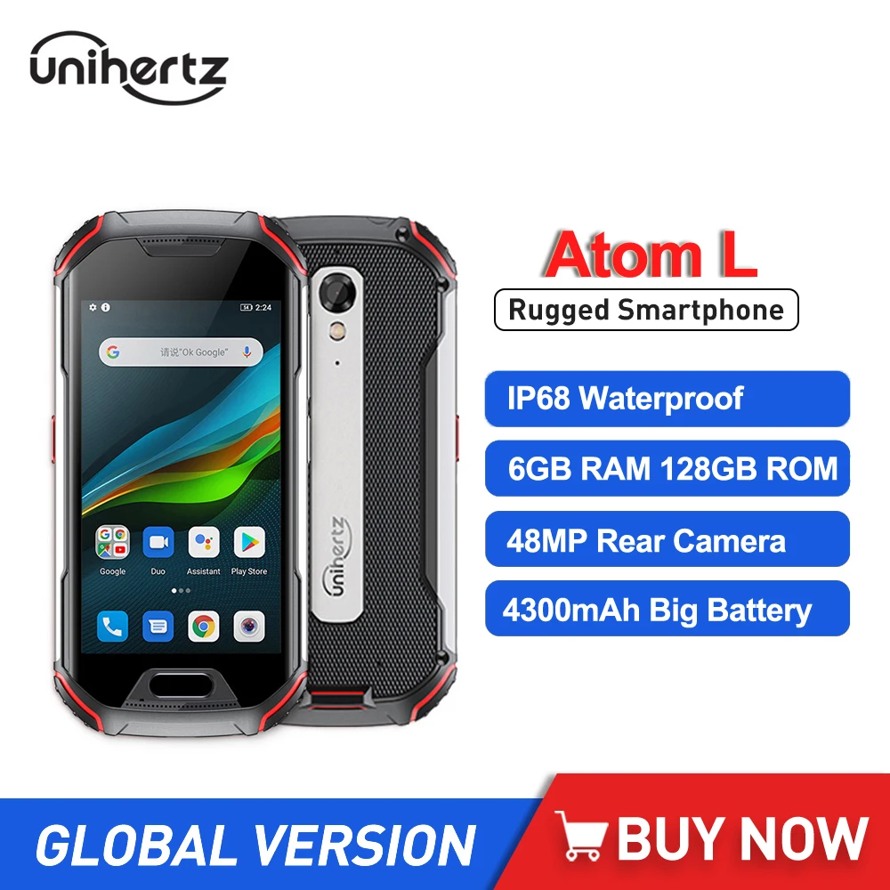 Unihertz Atom L Rugged Waterproof Unlocked 6GB 128GB Smartphones Android 11 Cellphones 8MP 48MP Dual Sim NFC Mobile Phones