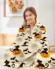 1PC Halloween Throw Blanket Pumpkin Skull Bats Ghost Black cats Thin Blanket Gifts for Couch Bed Car Home Camping all season use 3