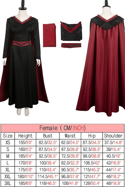 thumbnail image 1 of Disfraz de Targaryen Daemon para mujer, disfraz de fantasía de Rhaenyra, abrigo para adulto, traje para fiesta de carnaval y Halloween, 1 of 5
